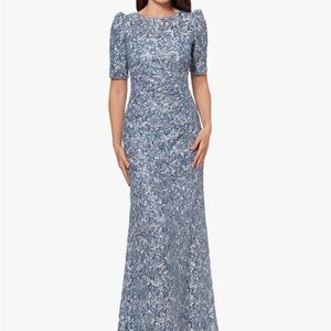NWT Xscape blue beaded MOB/G formal dress